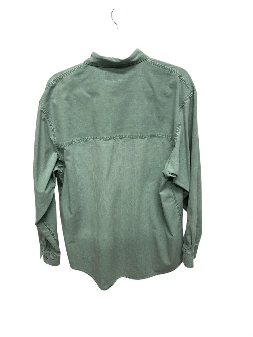 RNR Gear men’s long sleeve button up shirt green soft cotton size medium